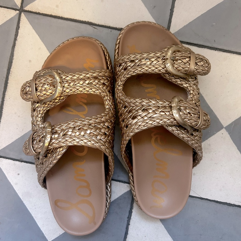 Sam Edelman Reid gold quartz sandals - Picture 2 of 3